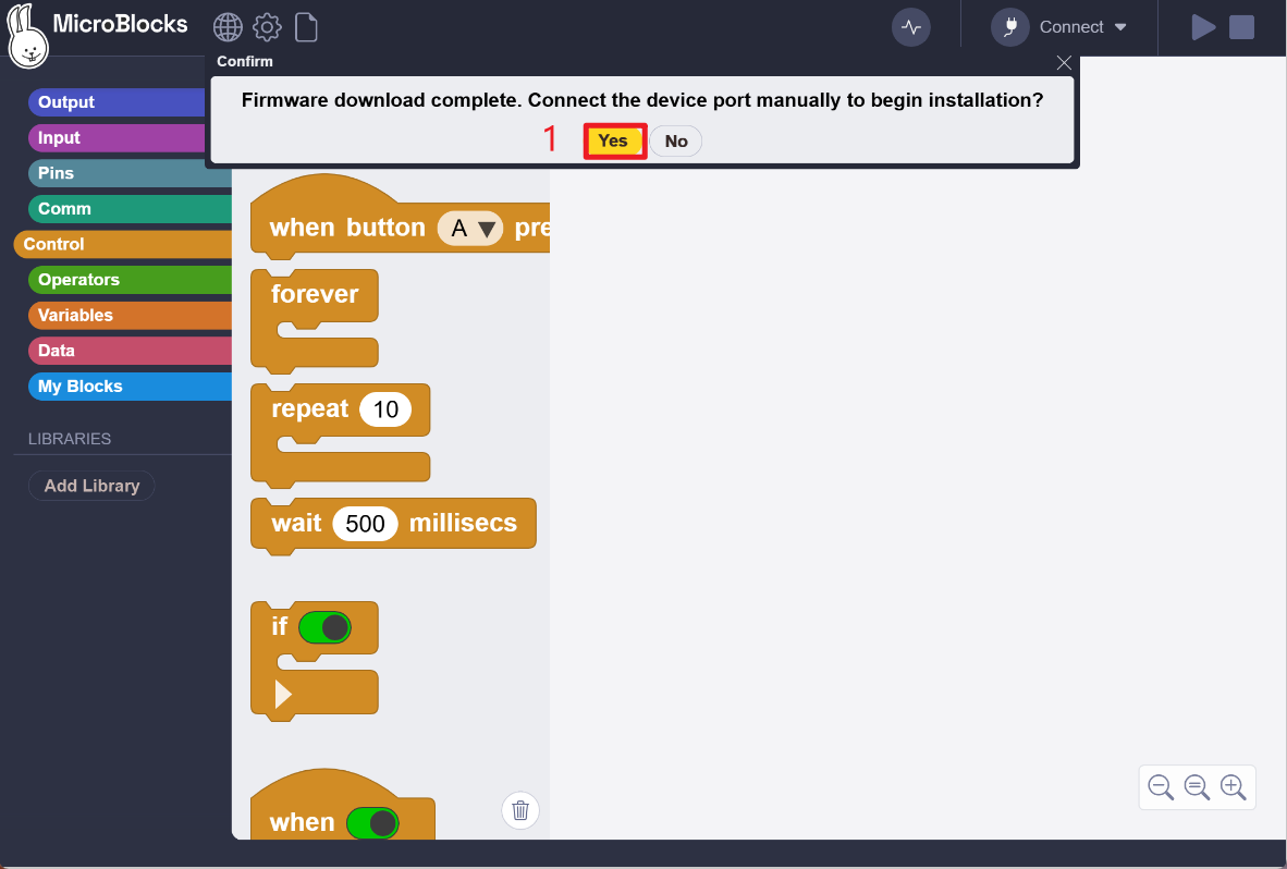 Connect the board to a computer